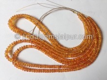 Mandarin Garnet Smooth Roundelle Shape Beads
